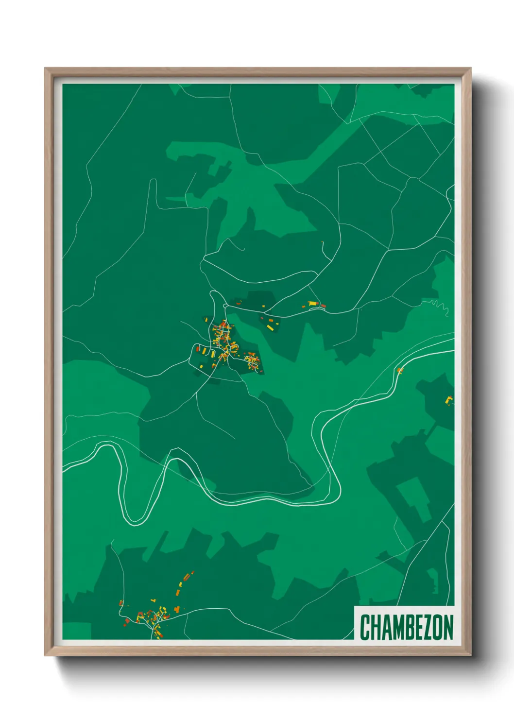 Une affiche de carte sur Chambezon