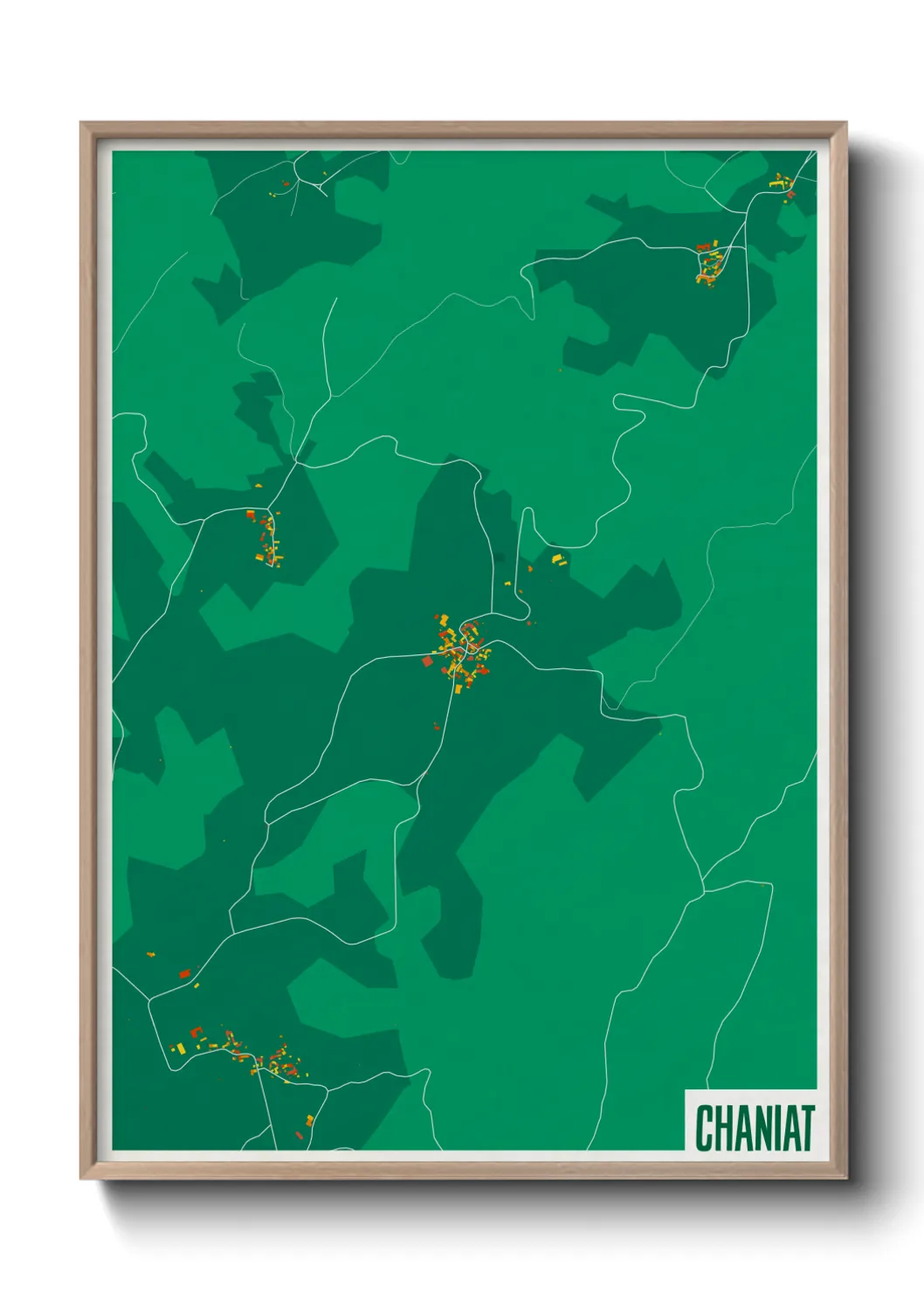 Une affiche de carte sur Chaniat