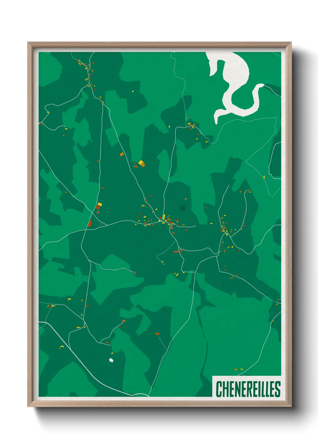 Une affiche de carte sur Chenereilles