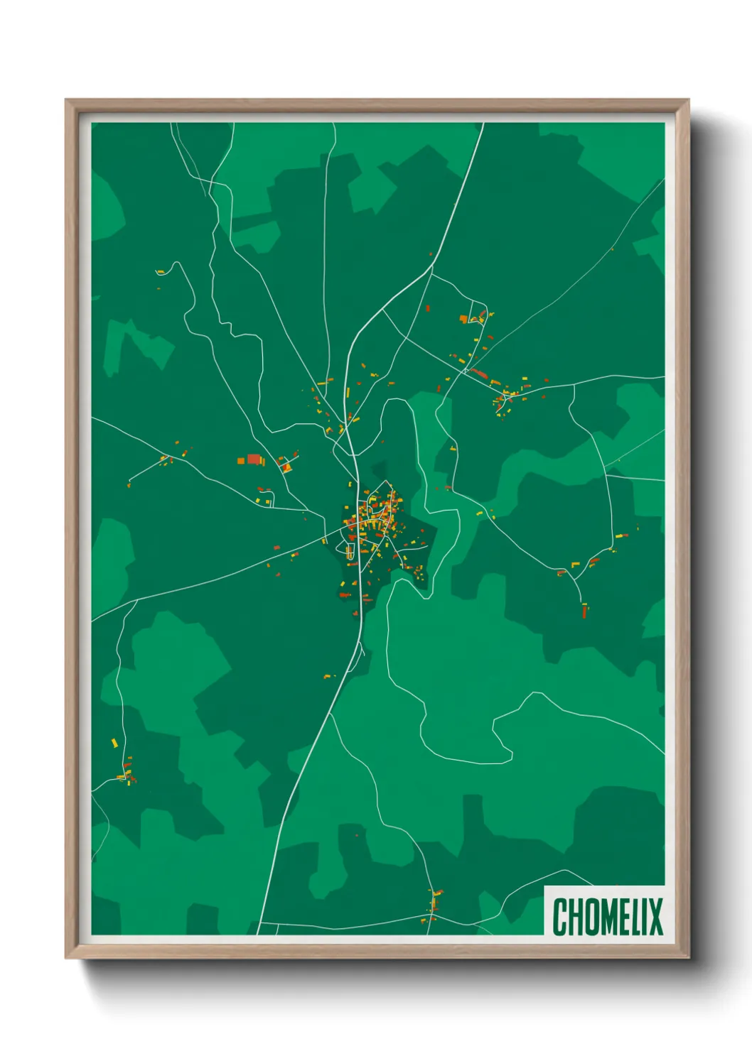 Une affiche de carte sur Chomelix