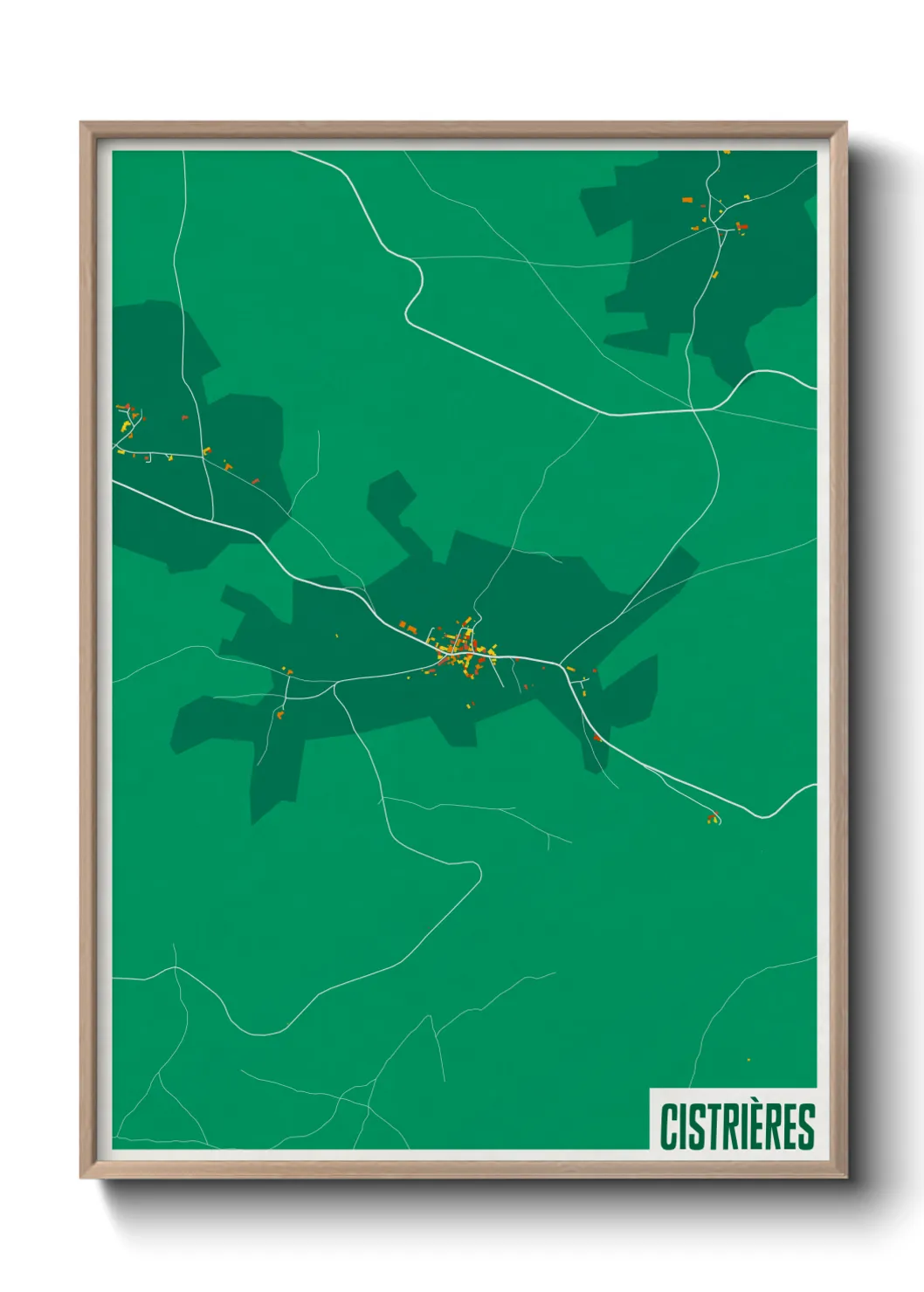 Une affiche de carte sur Cistrières