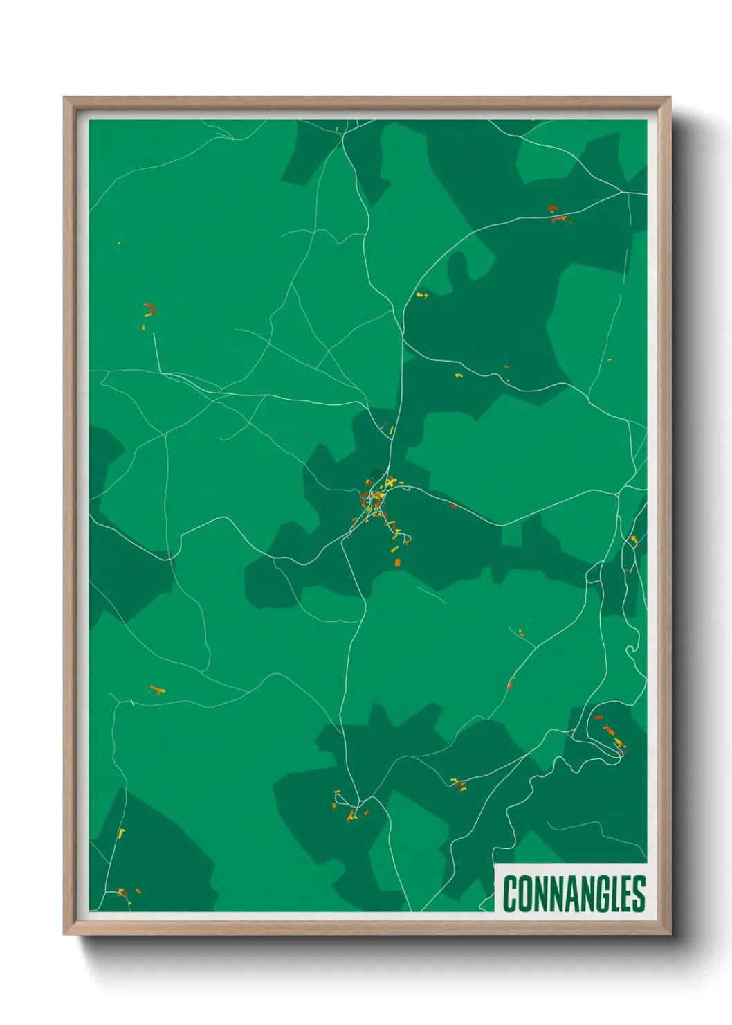 Une affiche de carte sur Connangles