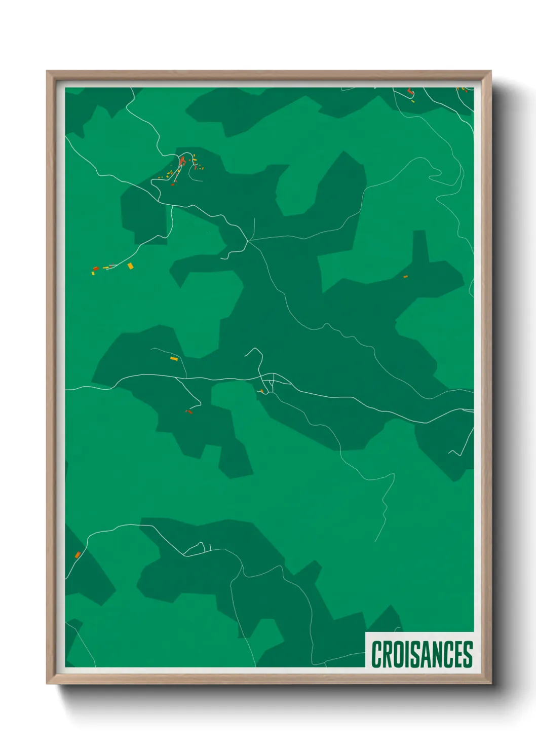 Une affiche de carte sur Croisances
