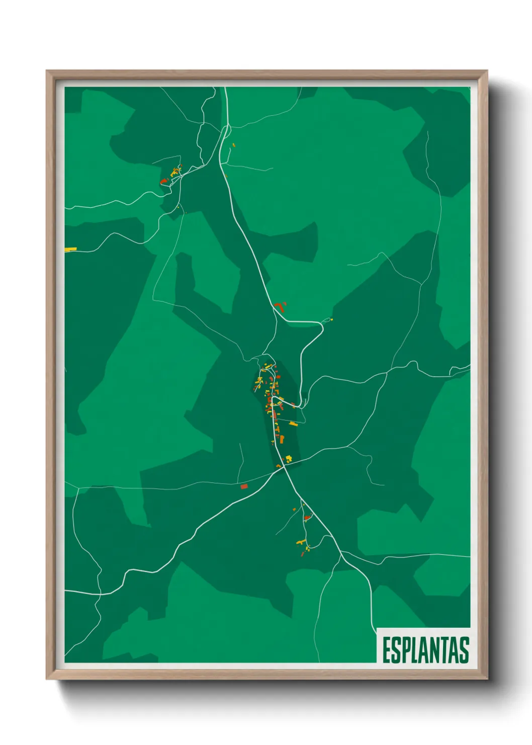 Une affiche de carte sur Esplantas