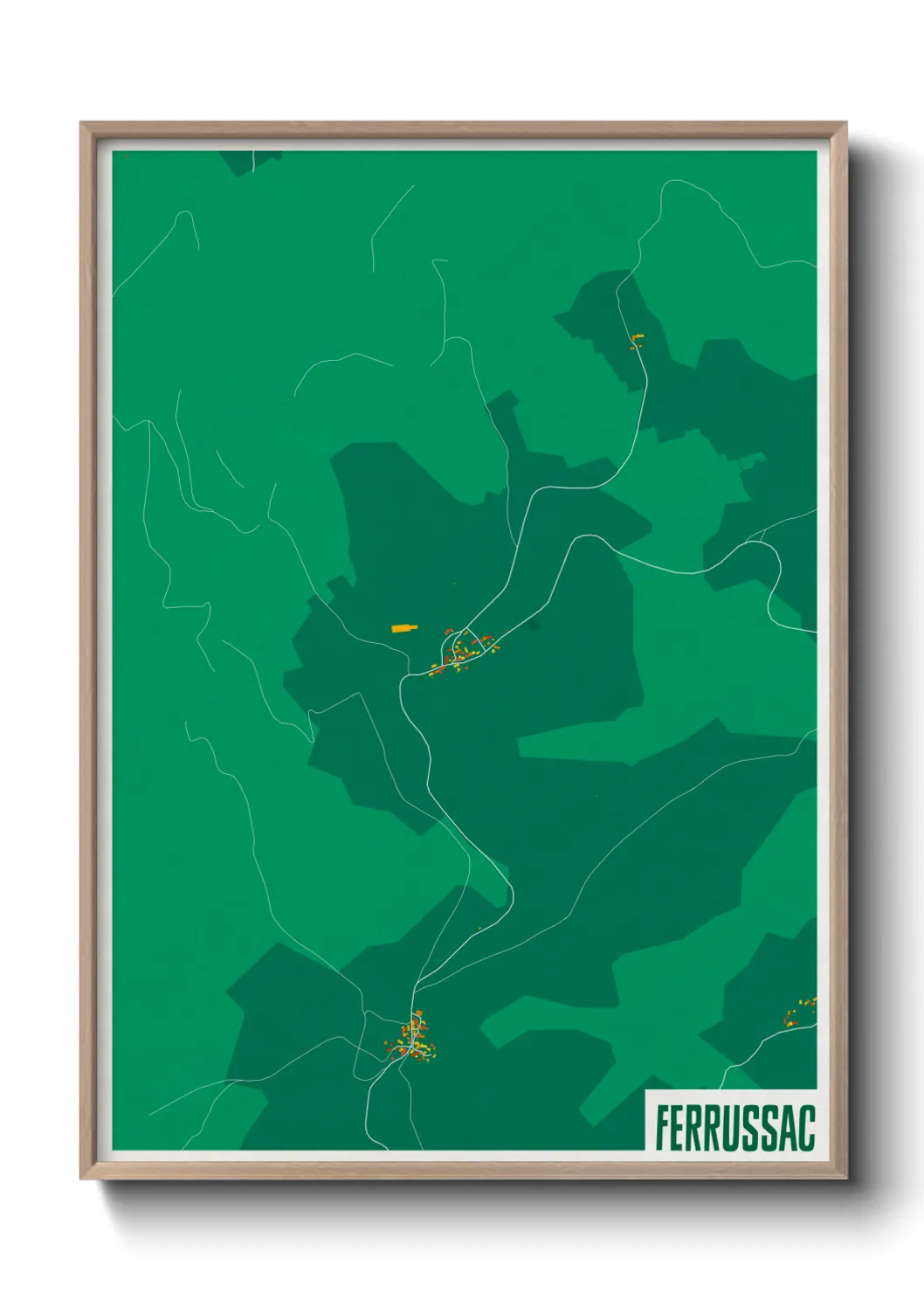 Une affiche de carte sur Ferrussac