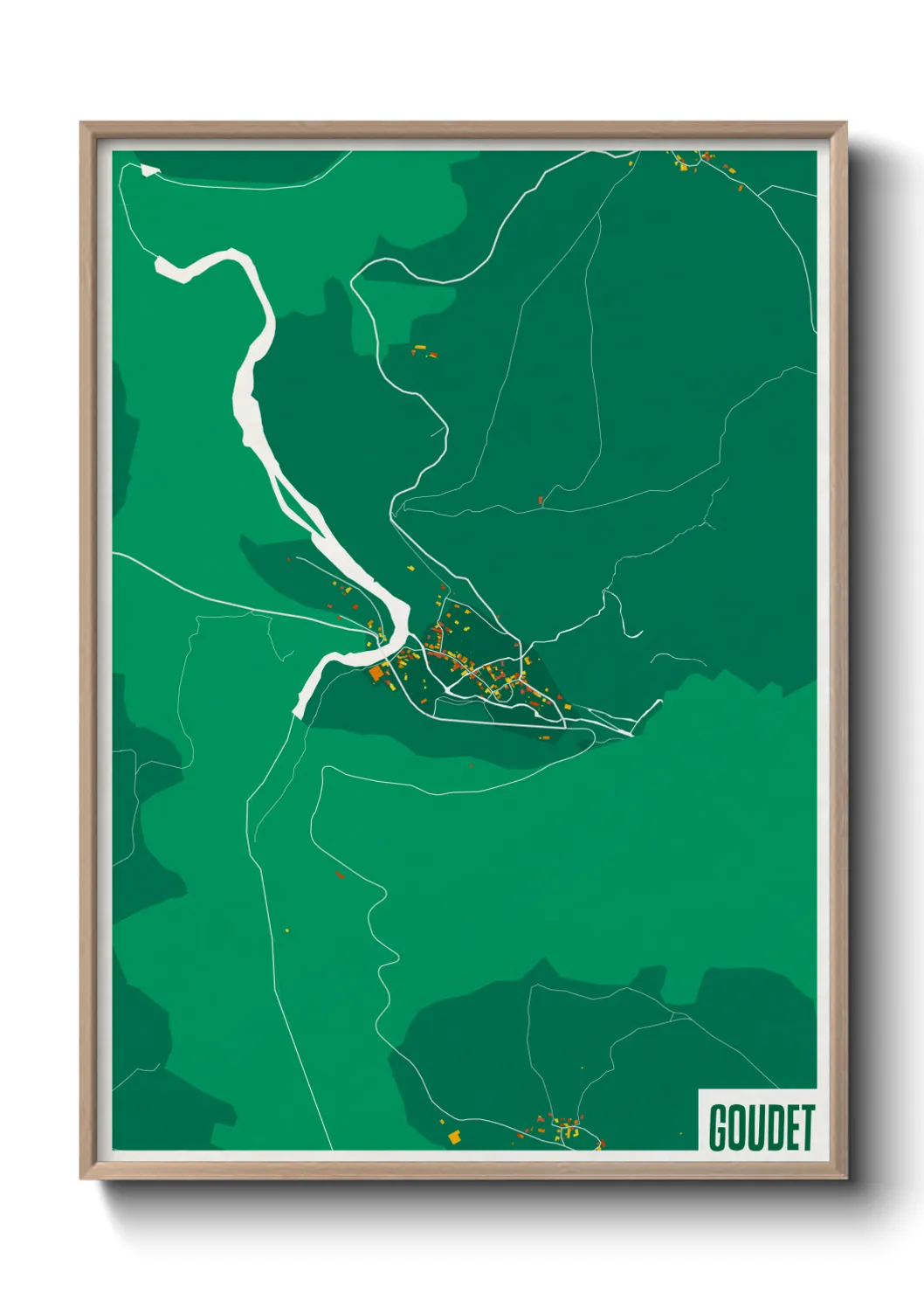 Une affiche de carte sur Goudet