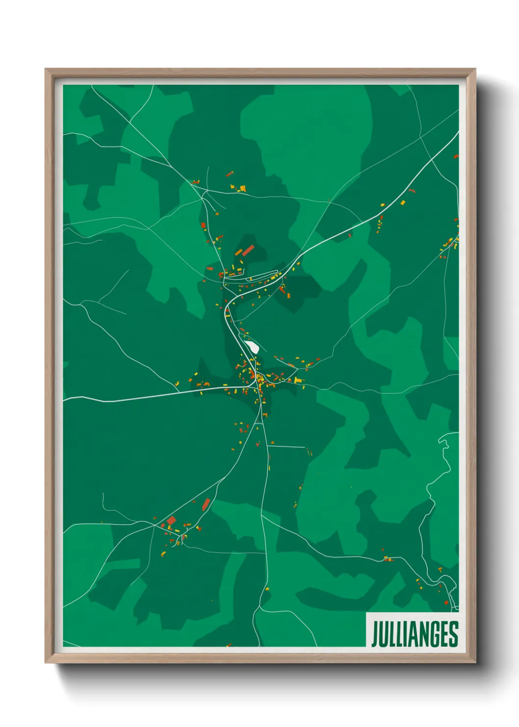 Une affiche de carte sur Jullianges