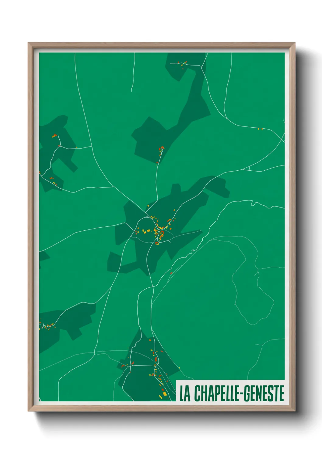 Une affiche de carte sur La Chapelle-Geneste