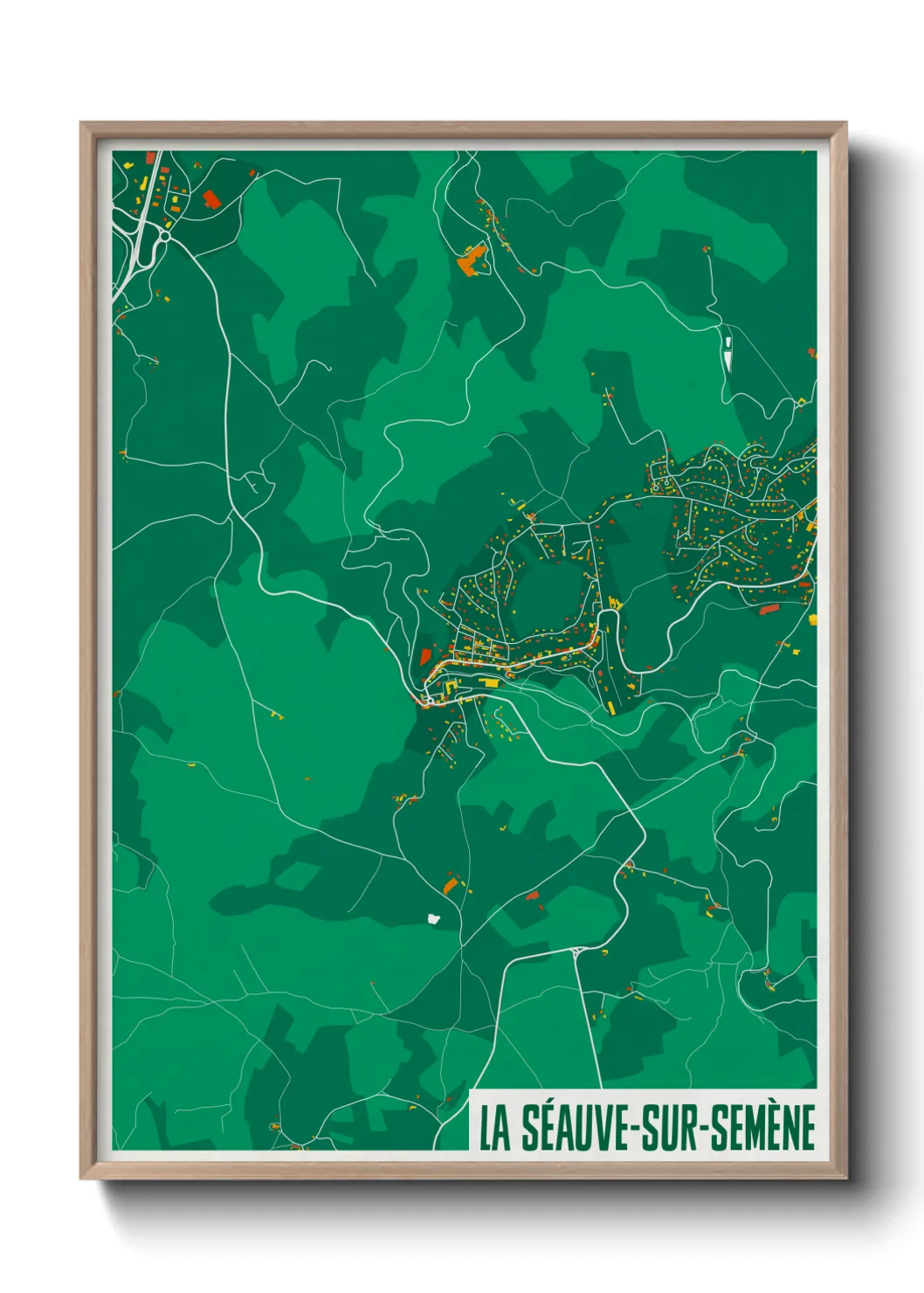 Une affiche de carte sur La Séauve-sur-Semène