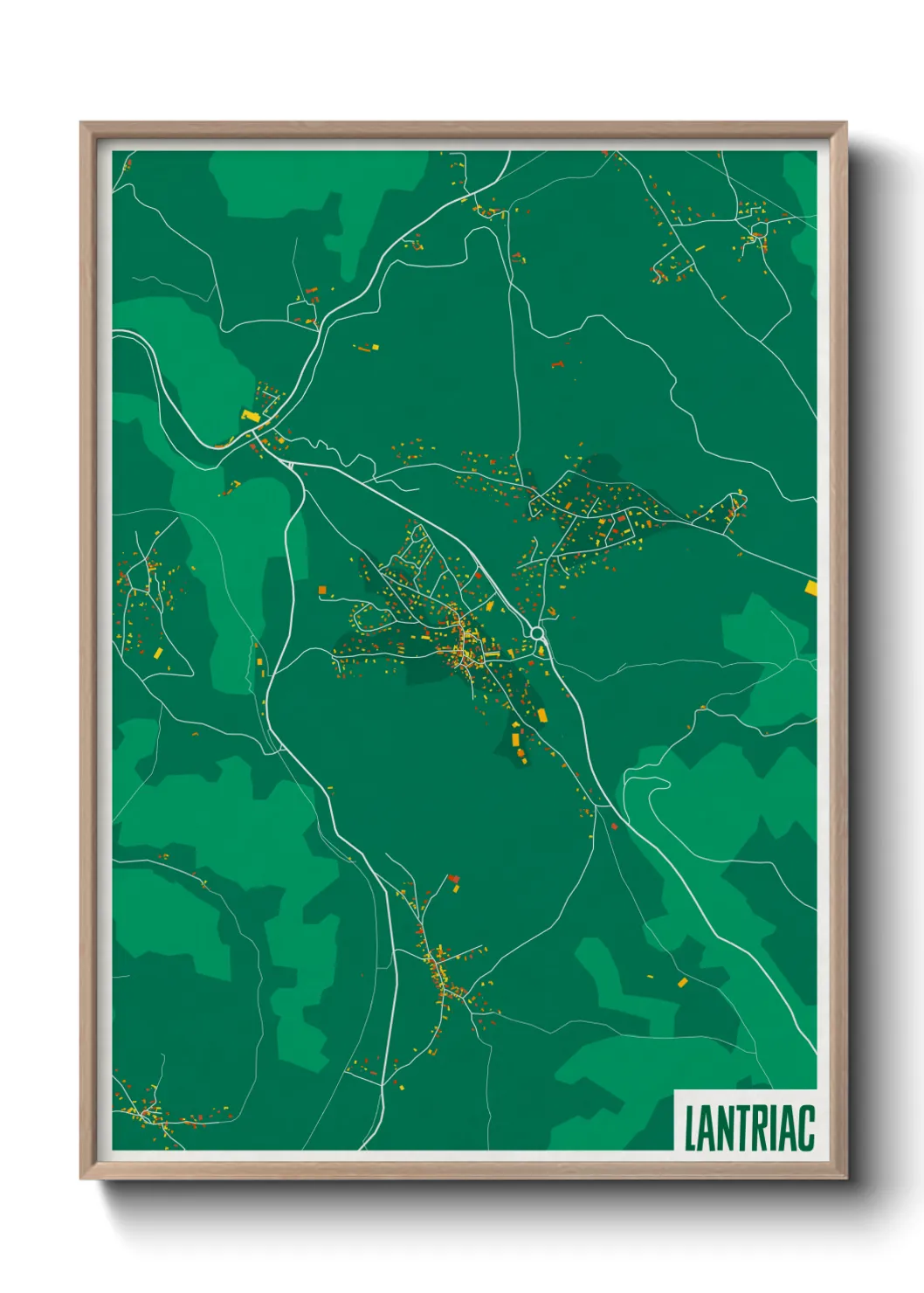 Une affiche de carte sur Lantriac