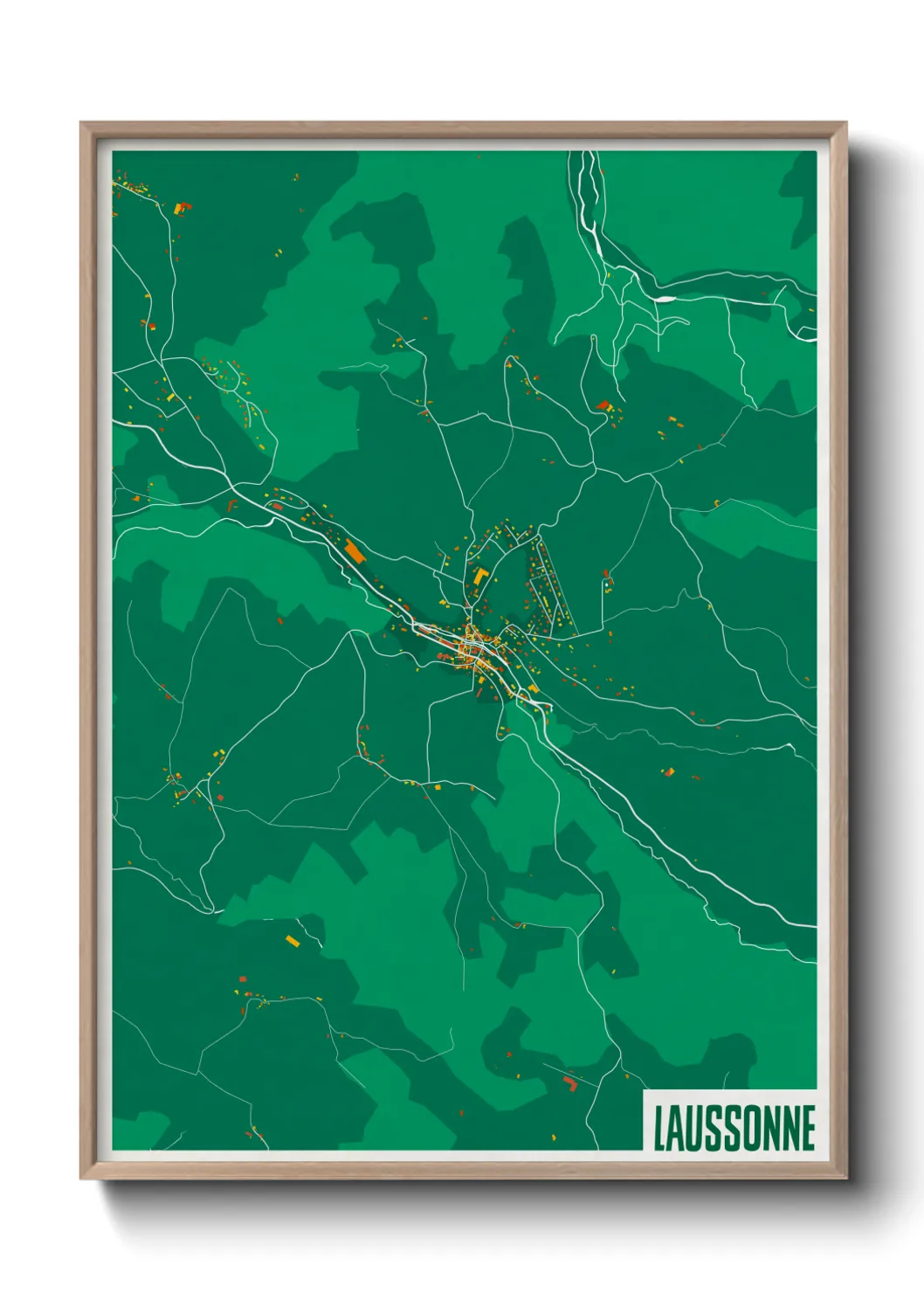 Une affiche de carte sur Laussonne