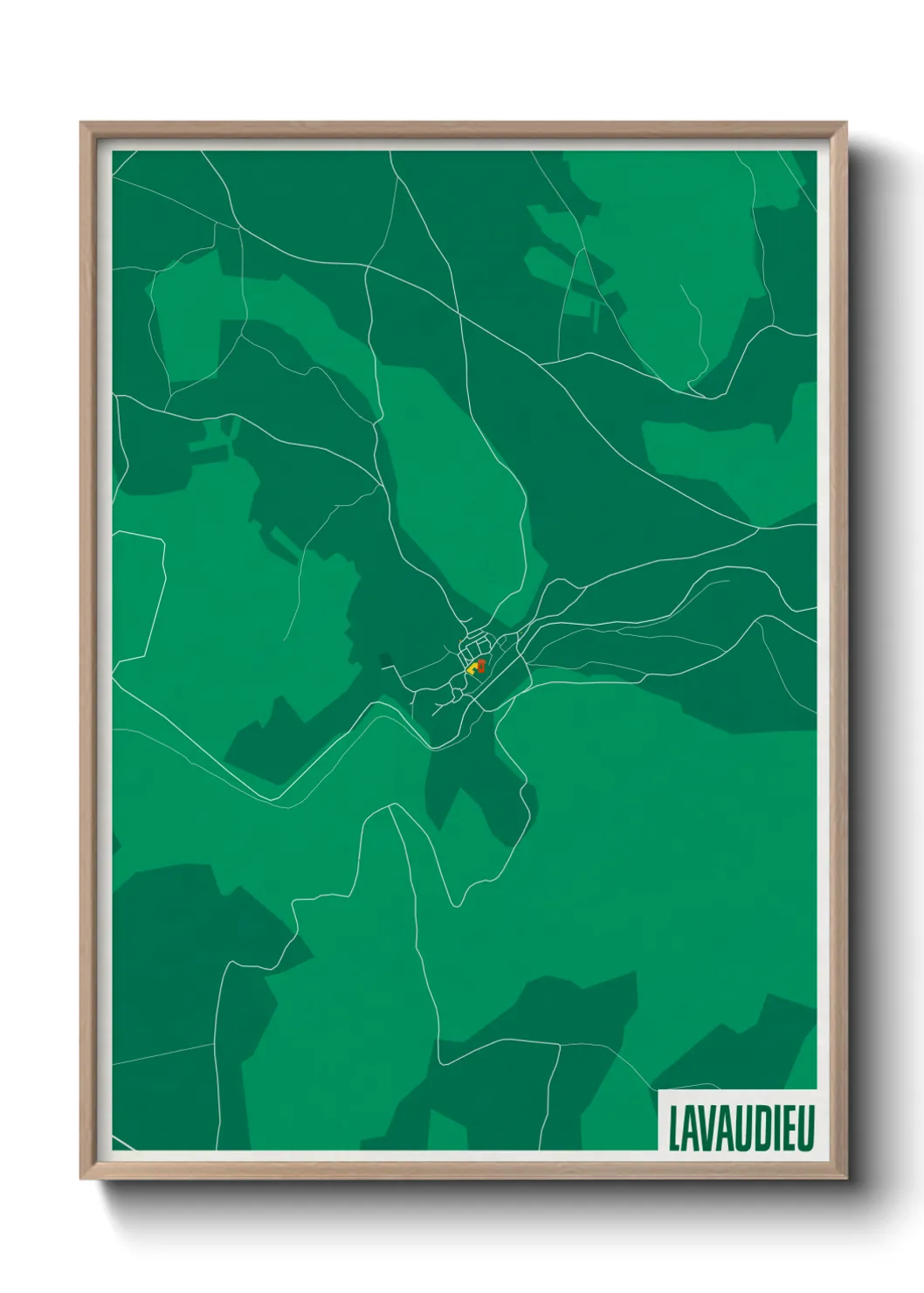Une affiche de carte sur Lavaudieu