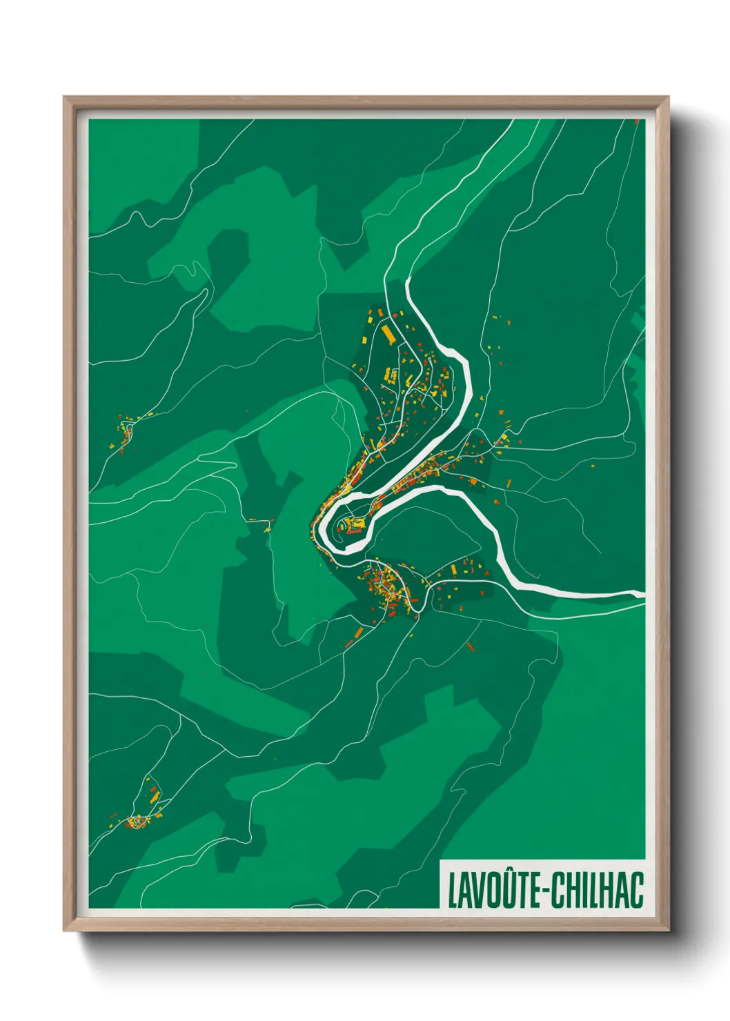 Une affiche de carte sur Lavoûte-Chilhac