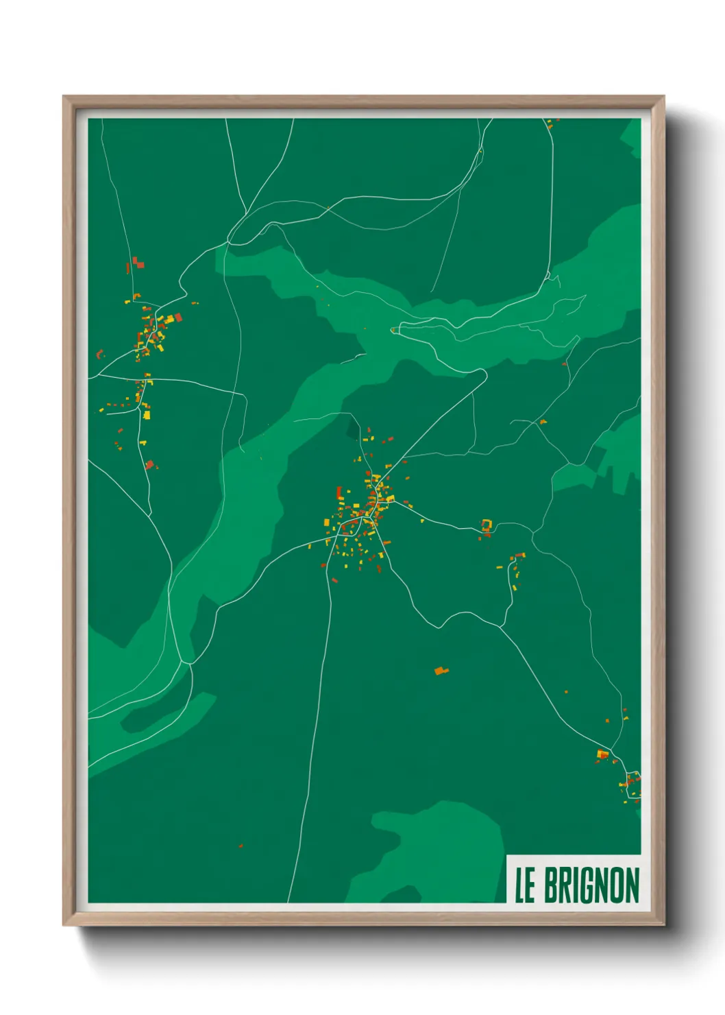 Une affiche de carte sur Le Brignon