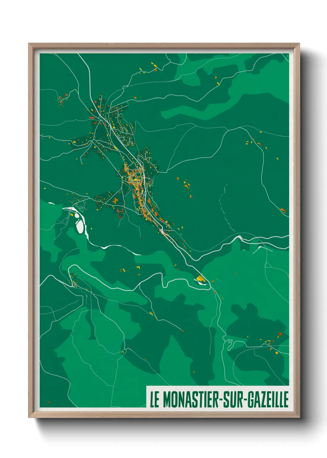 Une affiche de carte sur Le Monastier-sur-Gazeille