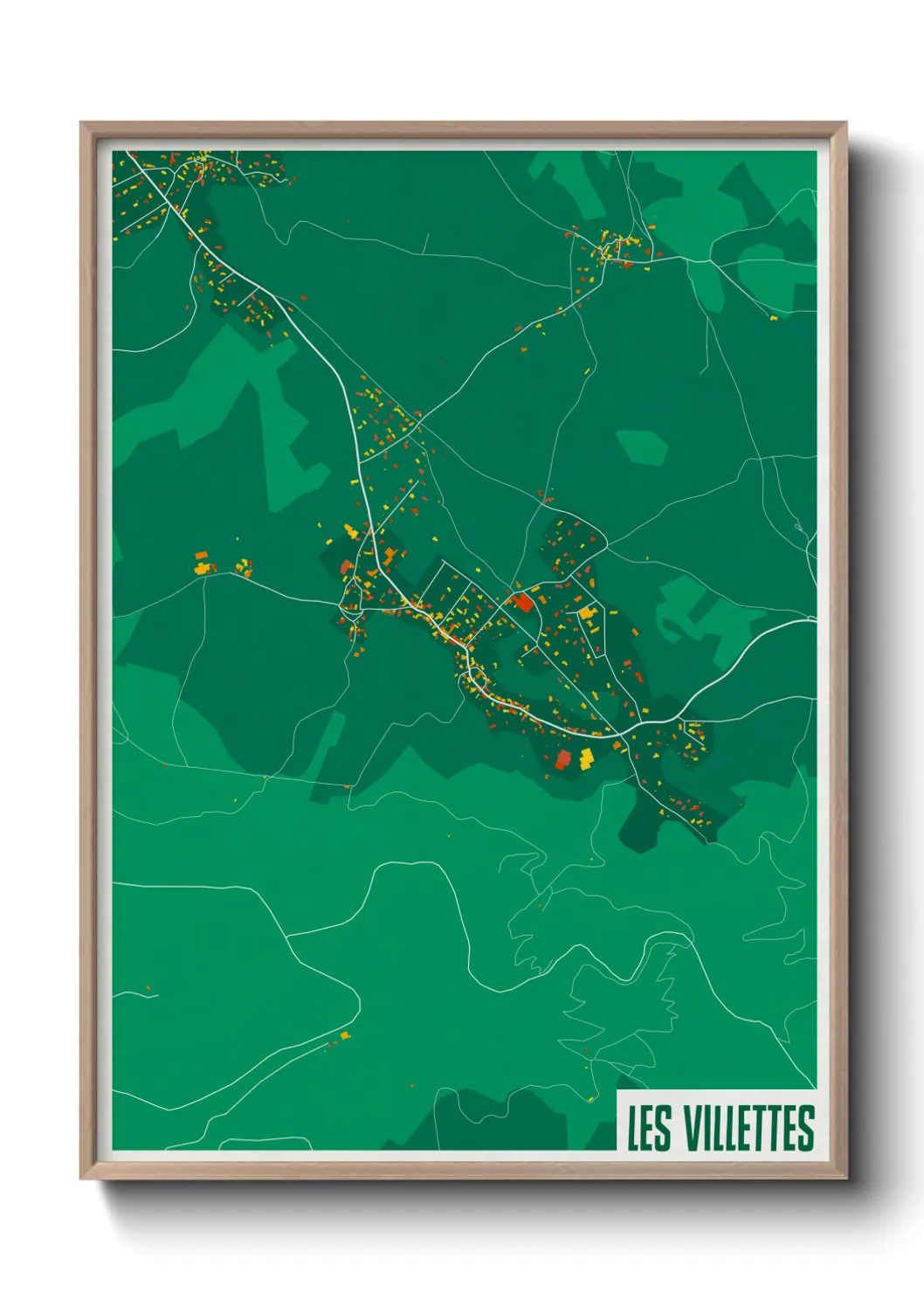 Une affiche de carte sur Les Villettes