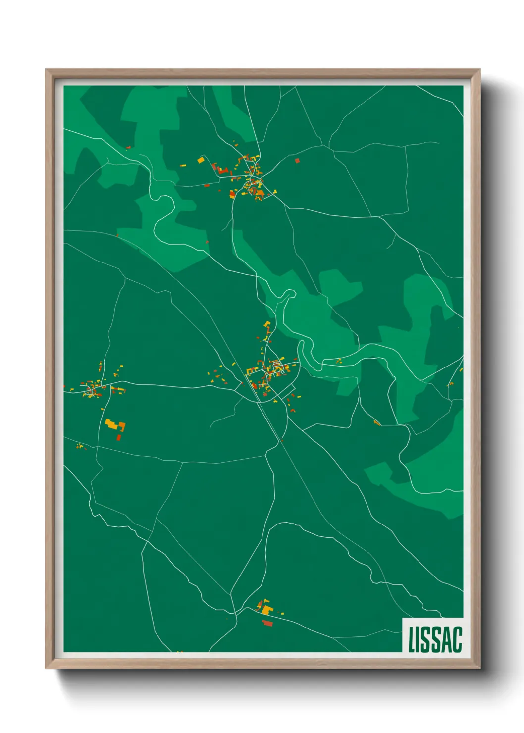 Une affiche de carte sur Lissac