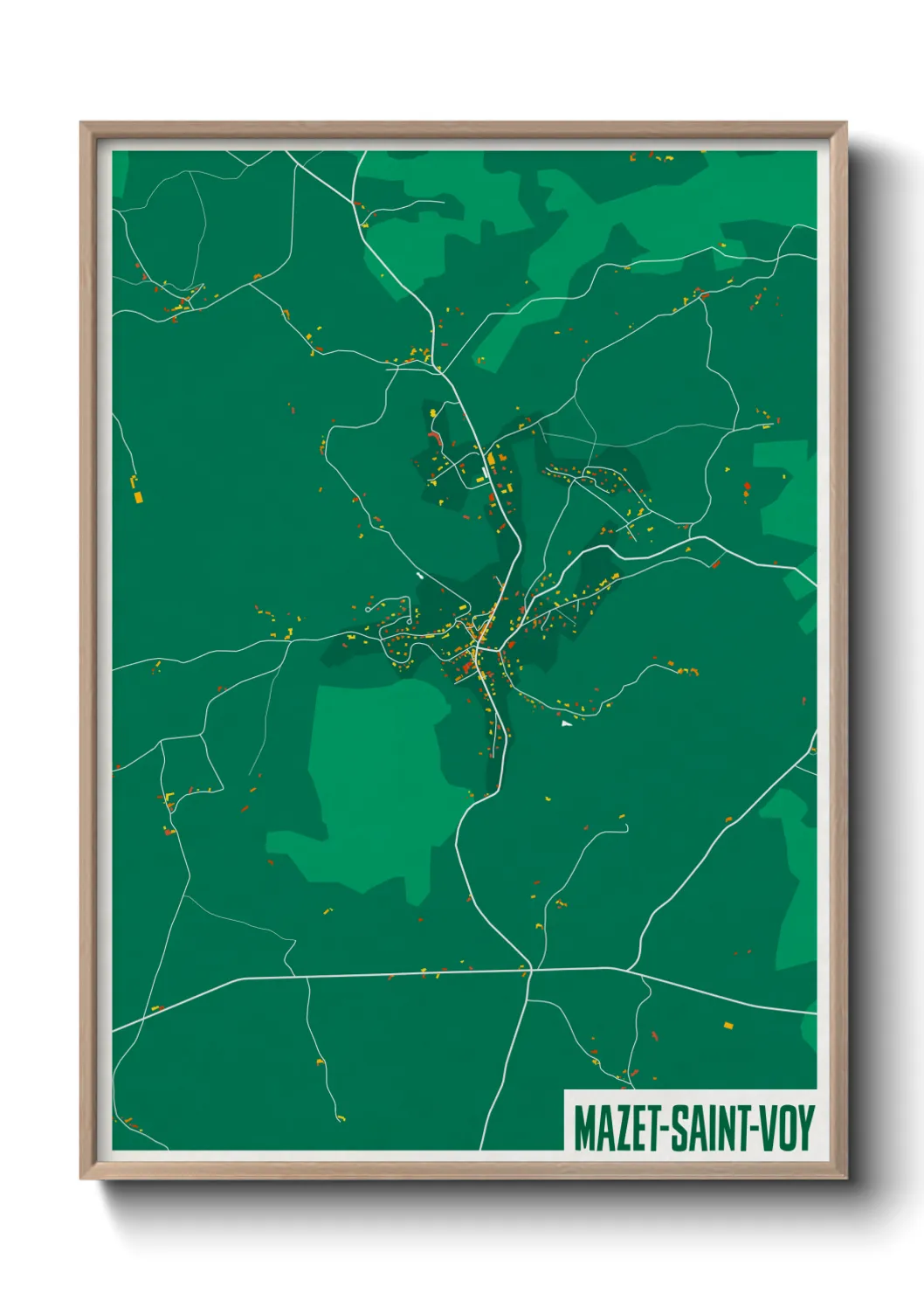 Une affiche de carte sur Mazet-Saint-Voy