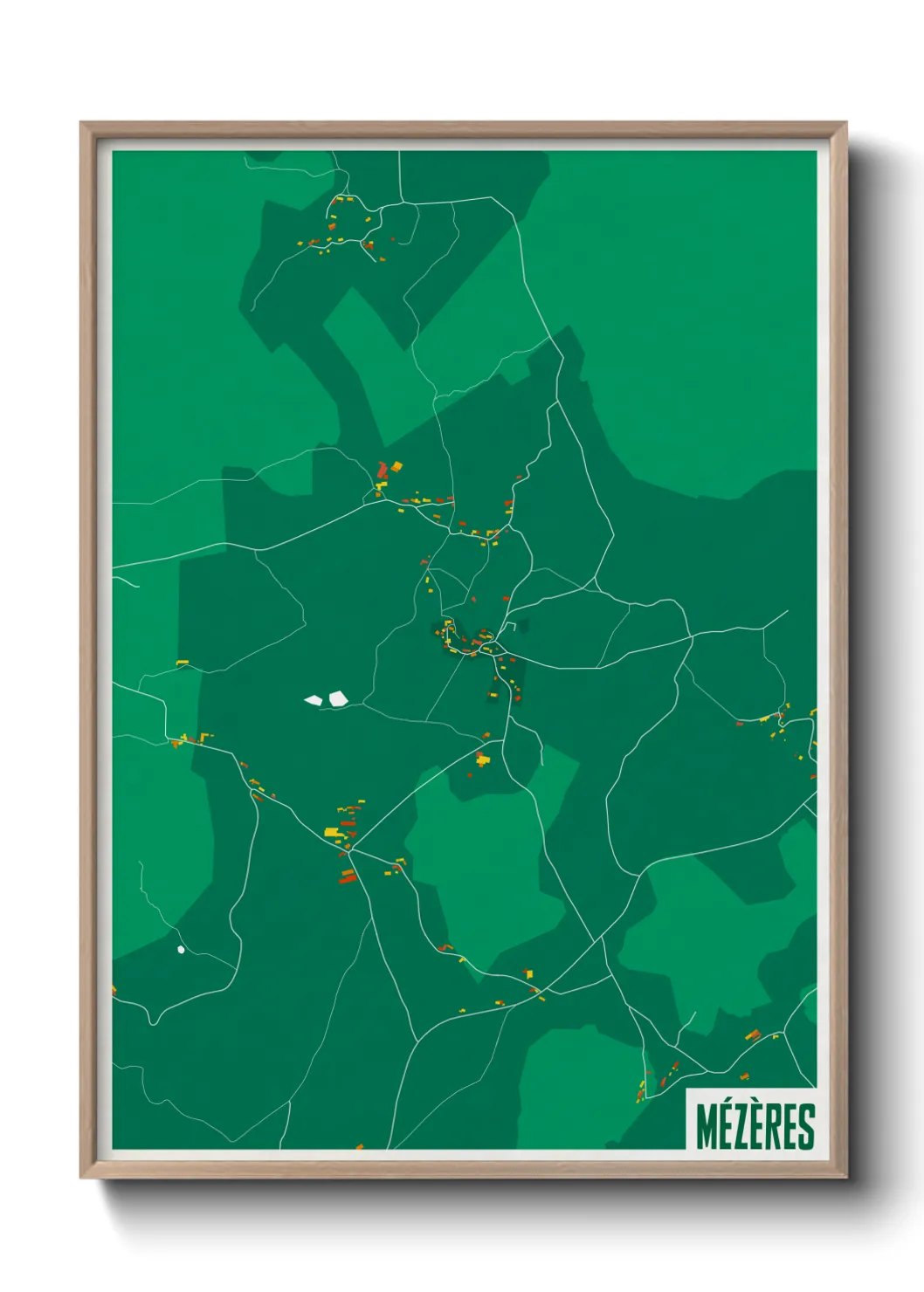 Une affiche de carte sur Mézères