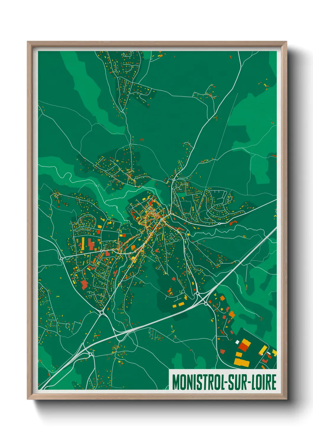 Une affiche de carte sur Monistrol-sur-Loire