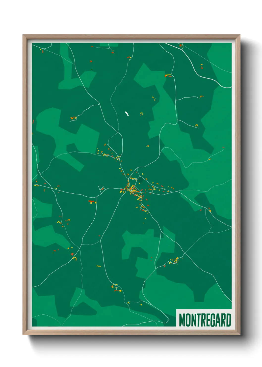 Une affiche de carte sur Montregard