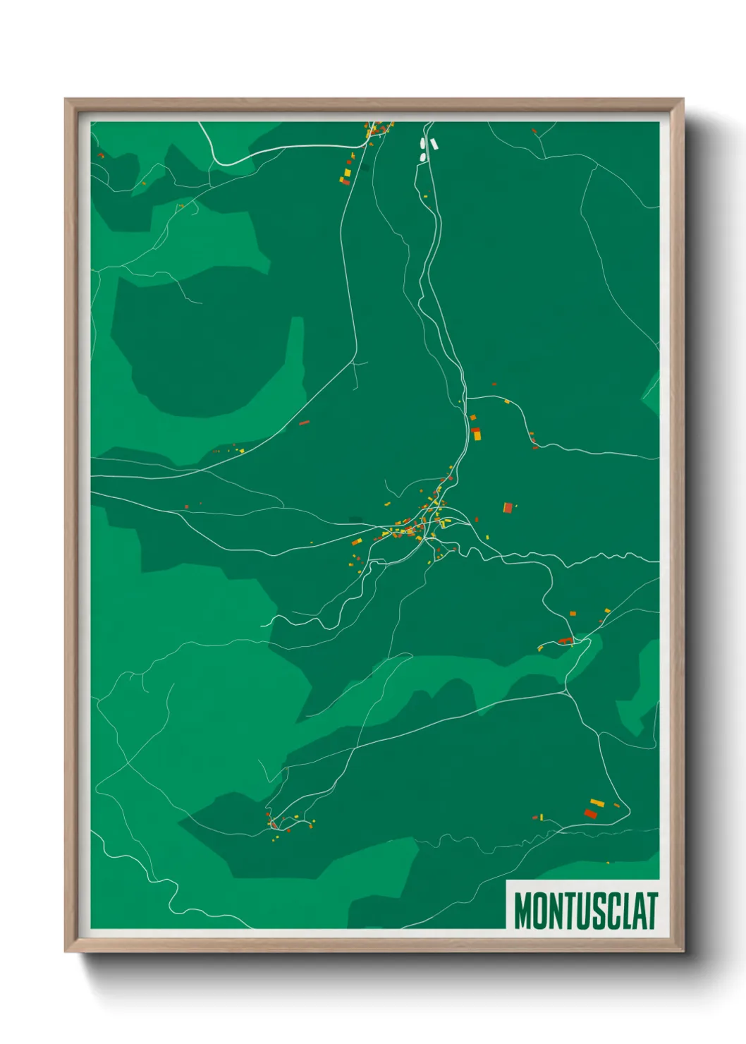 Une affiche de carte sur Montusclat