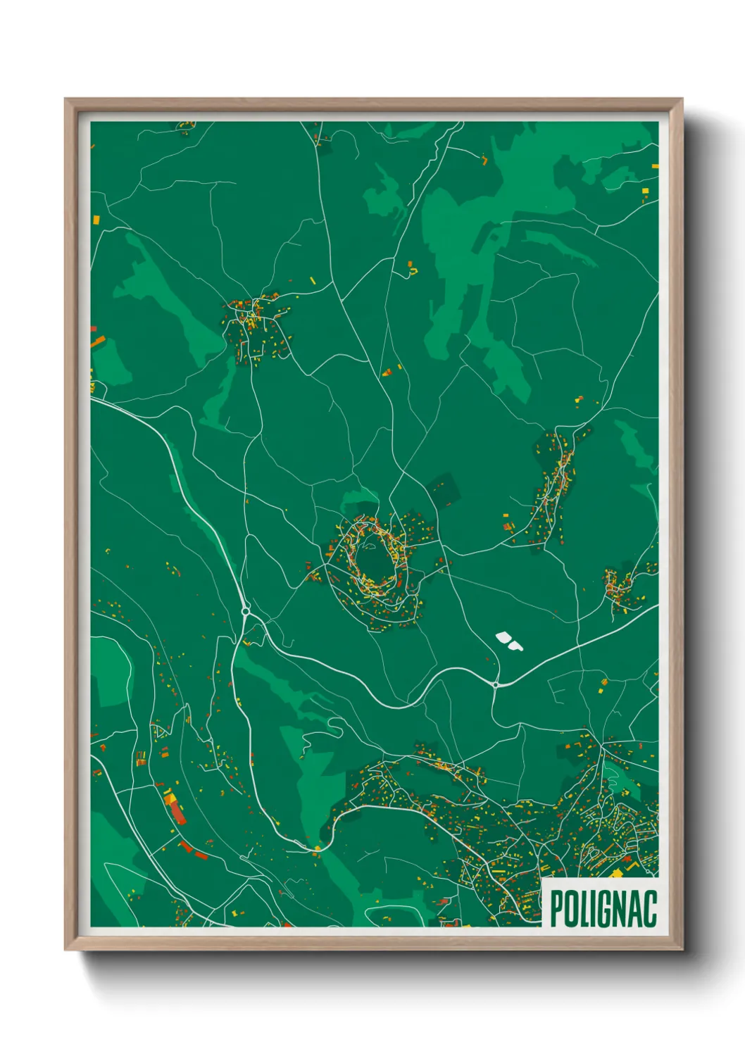 Une affiche de carte sur Polignac