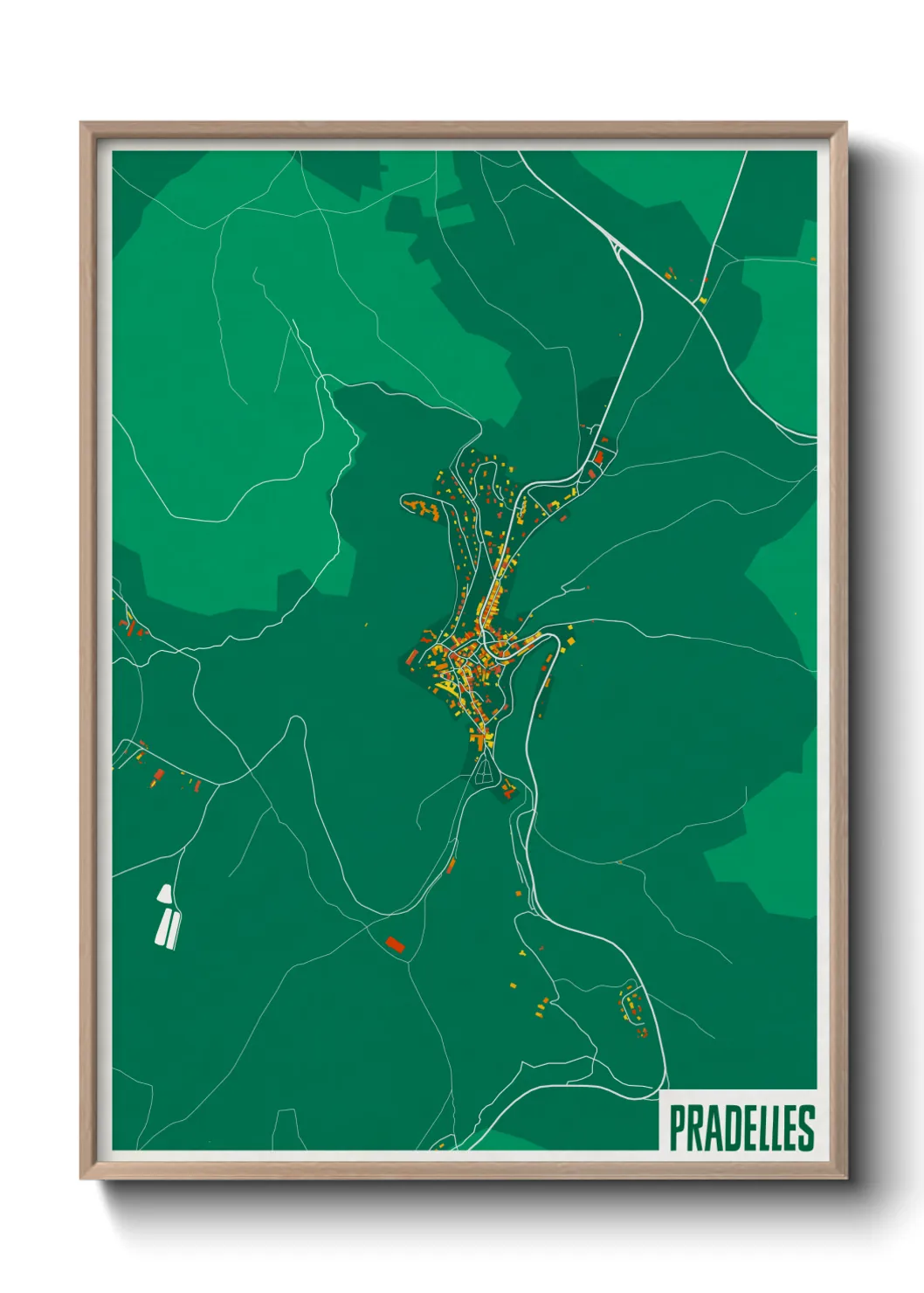Une affiche de carte sur Pradelles