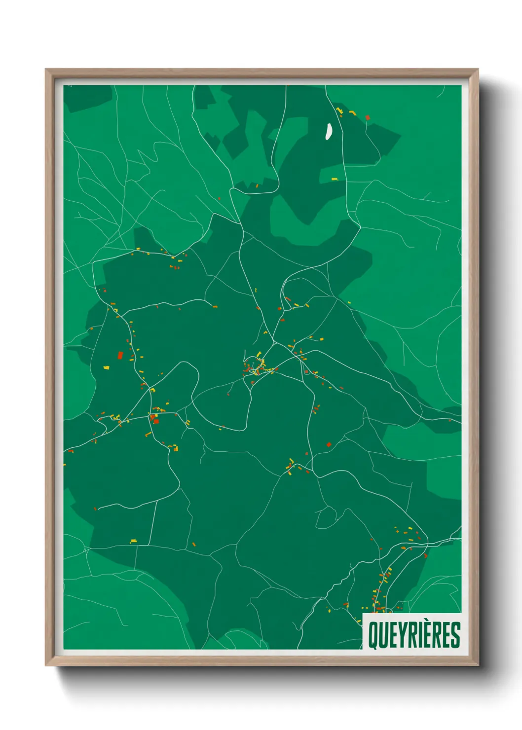 Une affiche de carte sur Queyrières