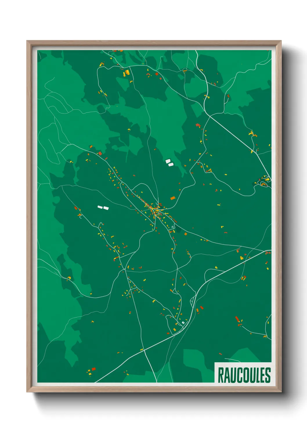 Une affiche de carte sur Raucoules