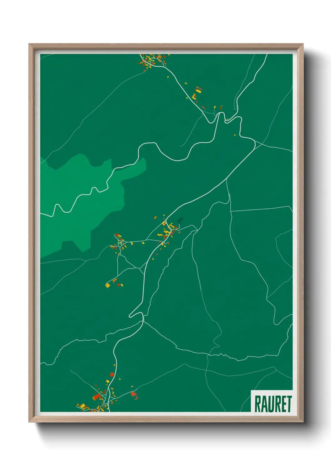 Une affiche de carte sur Rauret