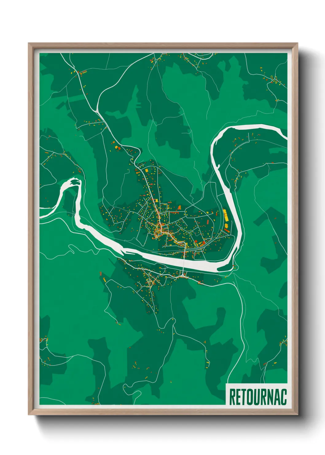 Une affiche de carte sur Retournac