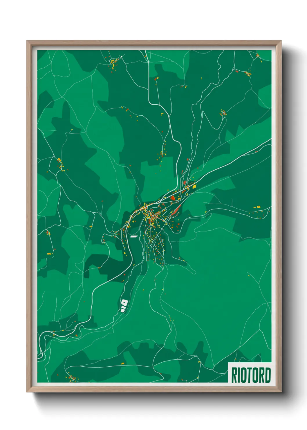 Une affiche de carte sur Riotord