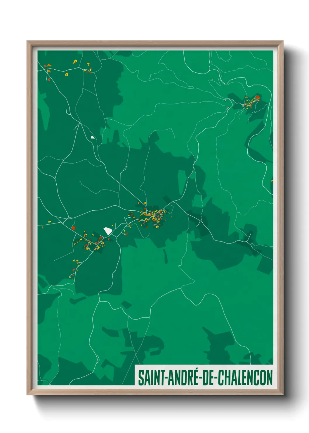 Une affiche de carte sur Saint-André-de-Chalencon