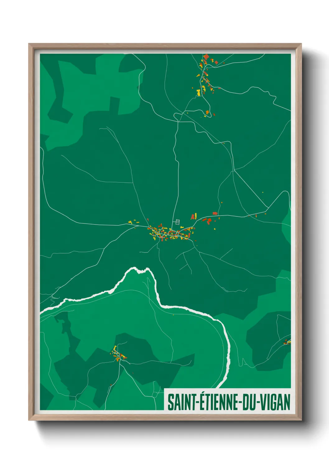 Un poster carteSaint-Étienne-du-Vigan