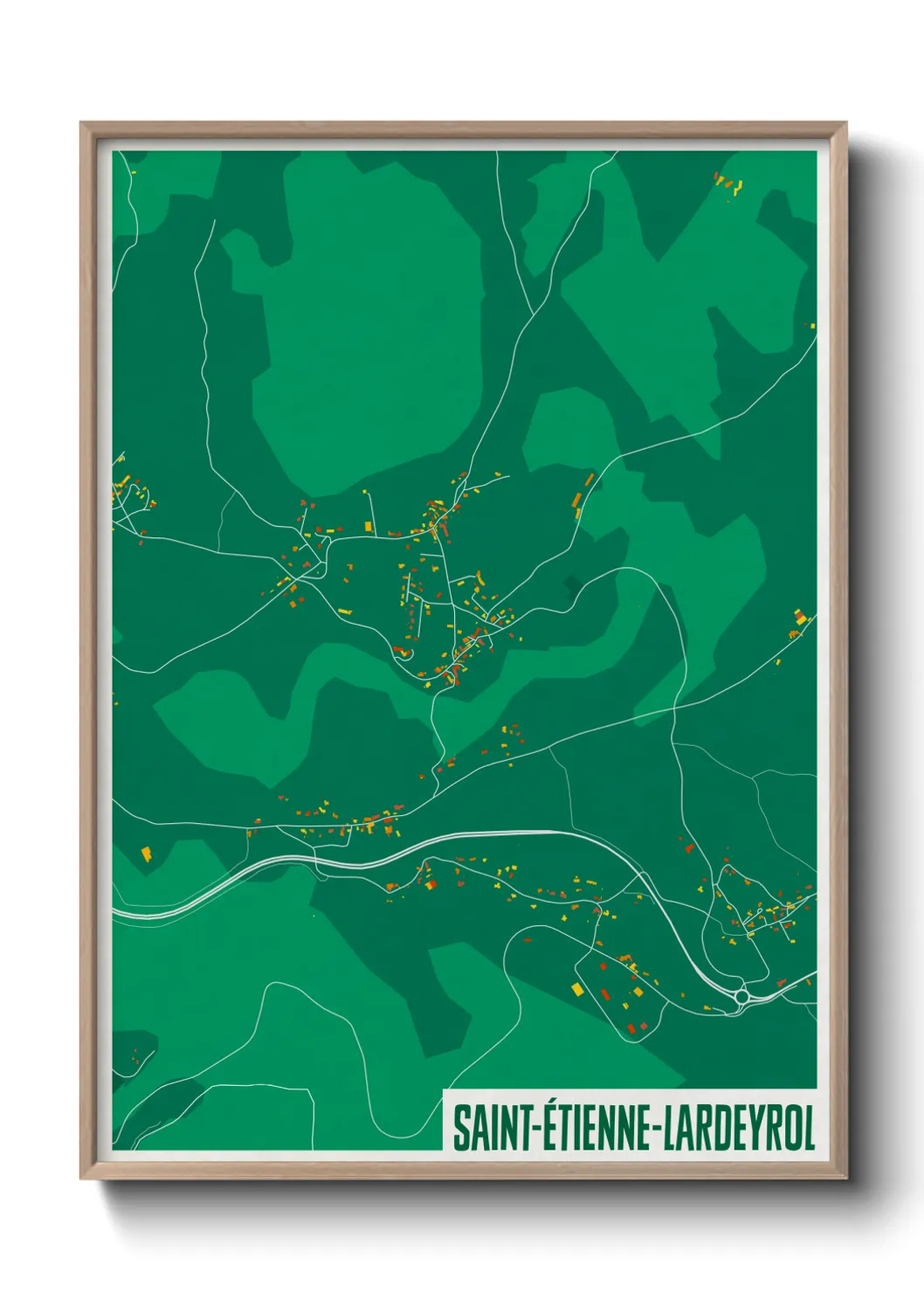 Une affiche de carte sur Saint-Étienne-Lardeyrol