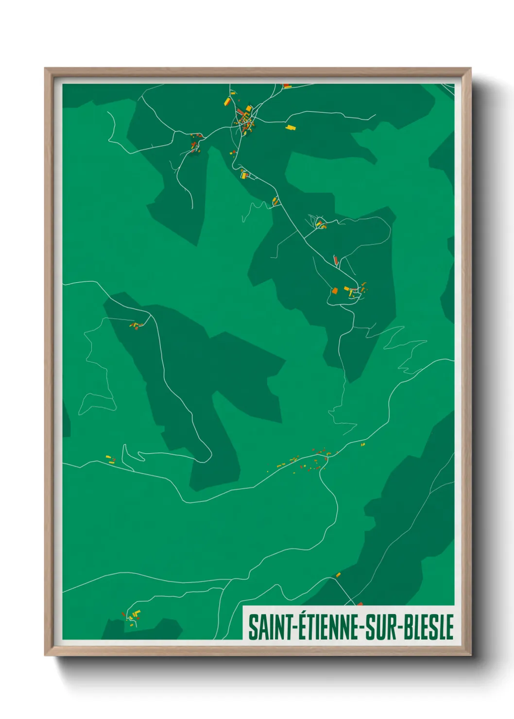 Une affiche de carte sur Saint-Étienne-sur-Blesle