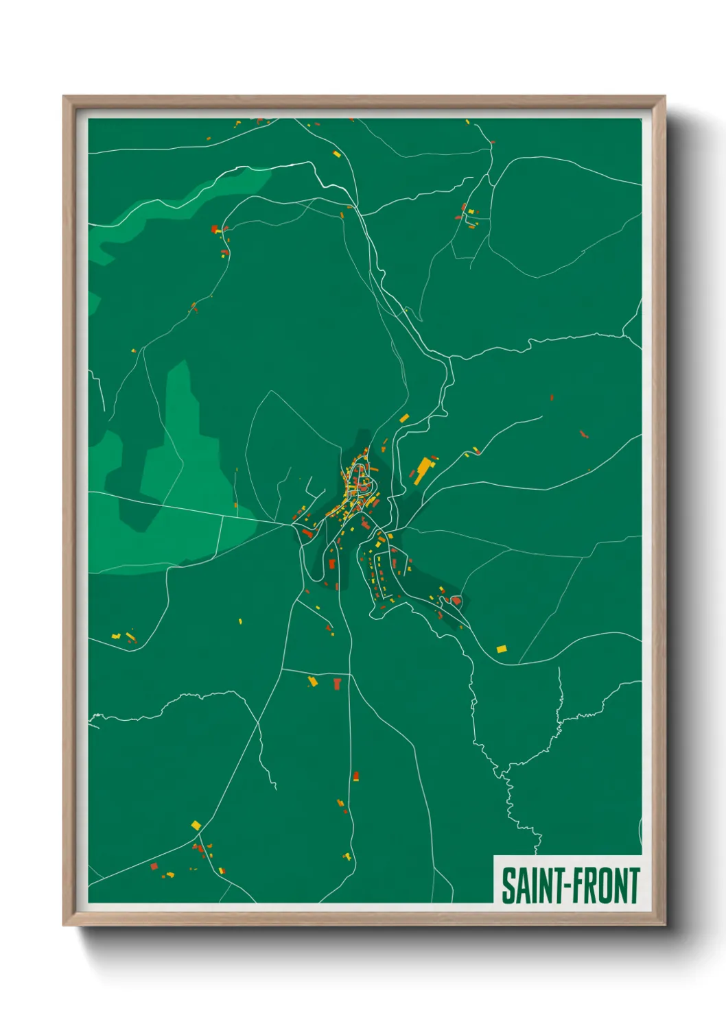Une affiche de carte sur Saint-Front