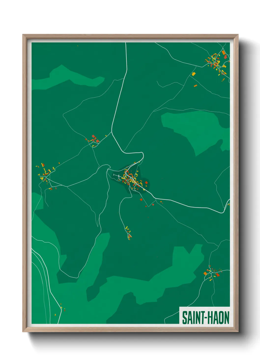 Une affiche de carte sur Saint-Haon