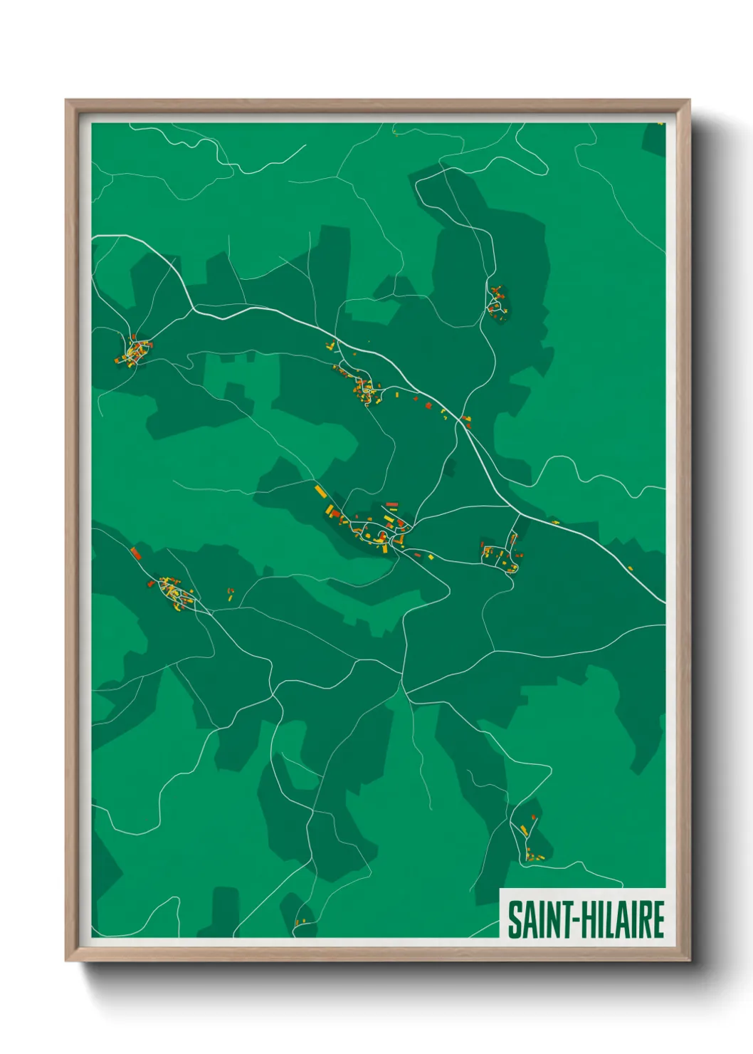 Une affiche de carte sur Saint-Hilaire