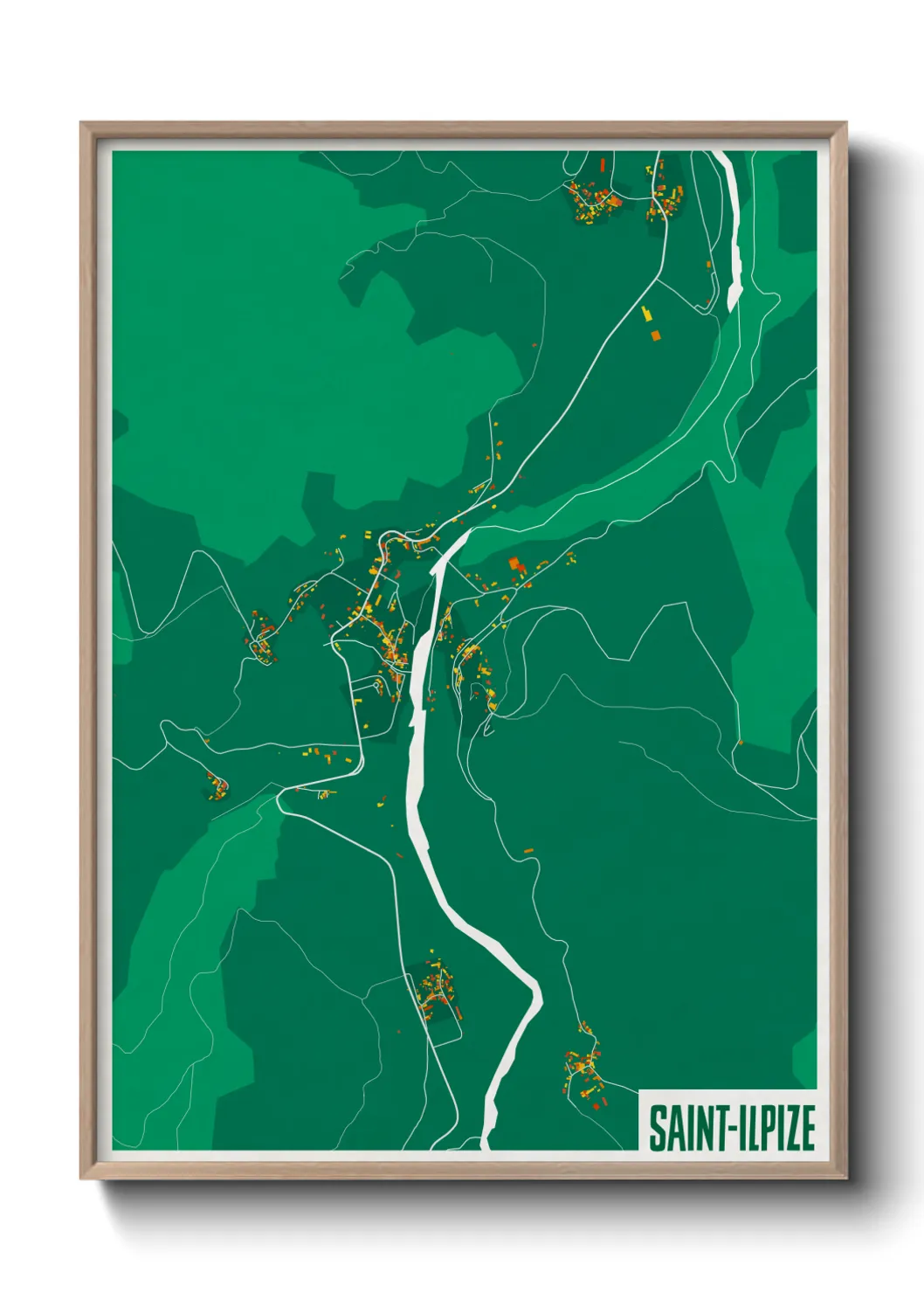 Une affiche de carte sur Saint-Ilpize
