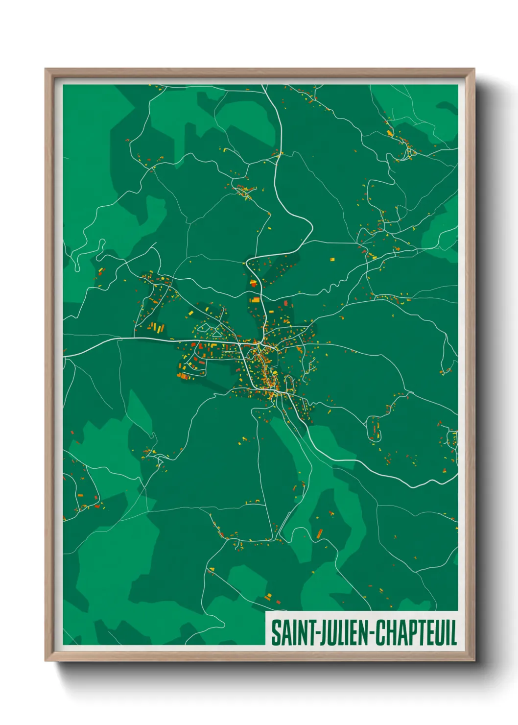 Une affiche de carte sur Saint-Julien-Chapteuil
