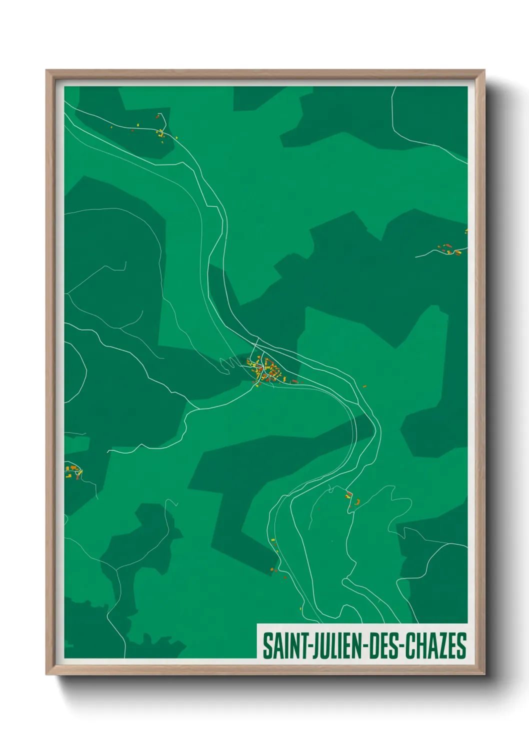 Une affiche de carte sur Saint-Julien-des-Chazes