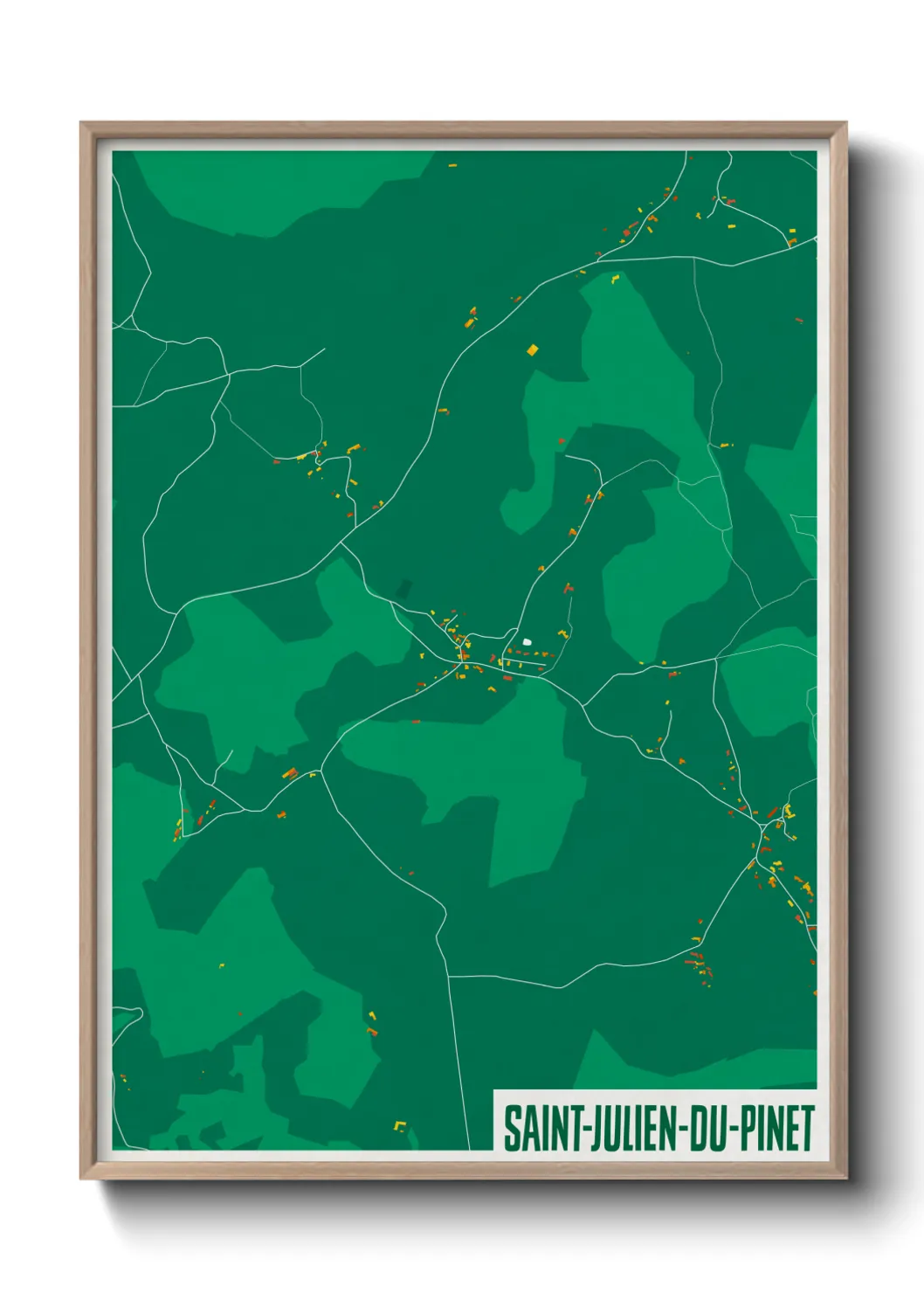 Une affiche de carte sur Saint-Julien-du-Pinet