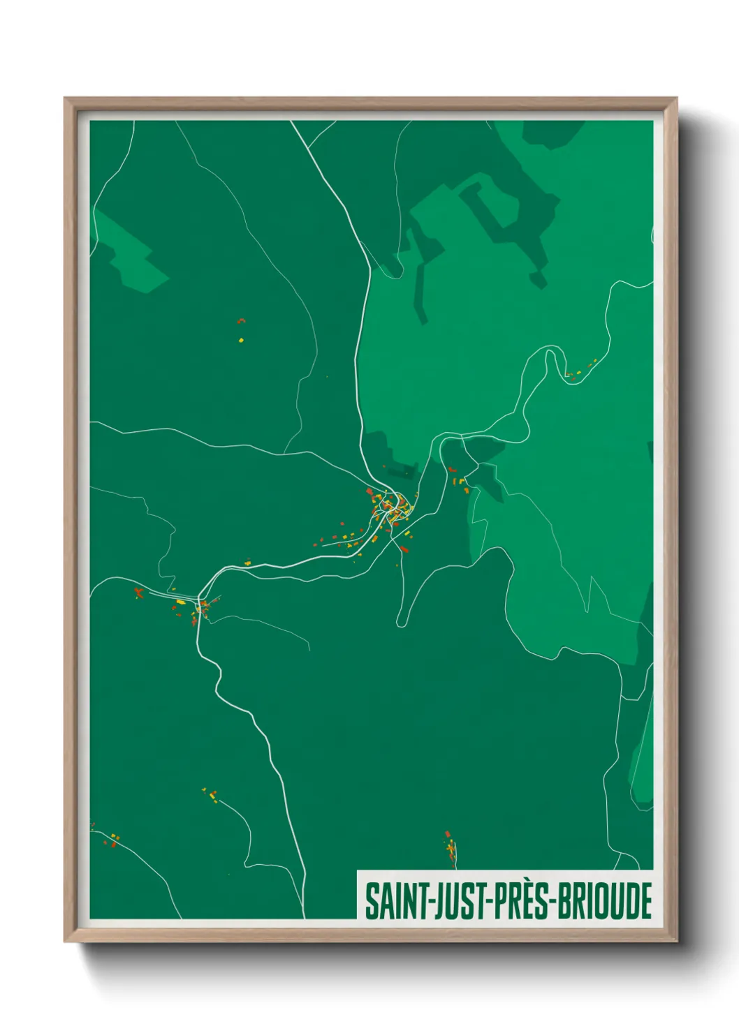 Une affiche de carte sur Saint-Just-près-Brioude