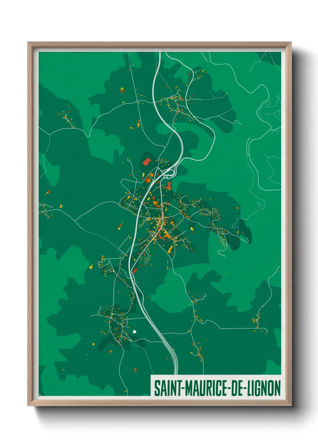 Une affiche de carte sur Saint-Maurice-de-Lignon