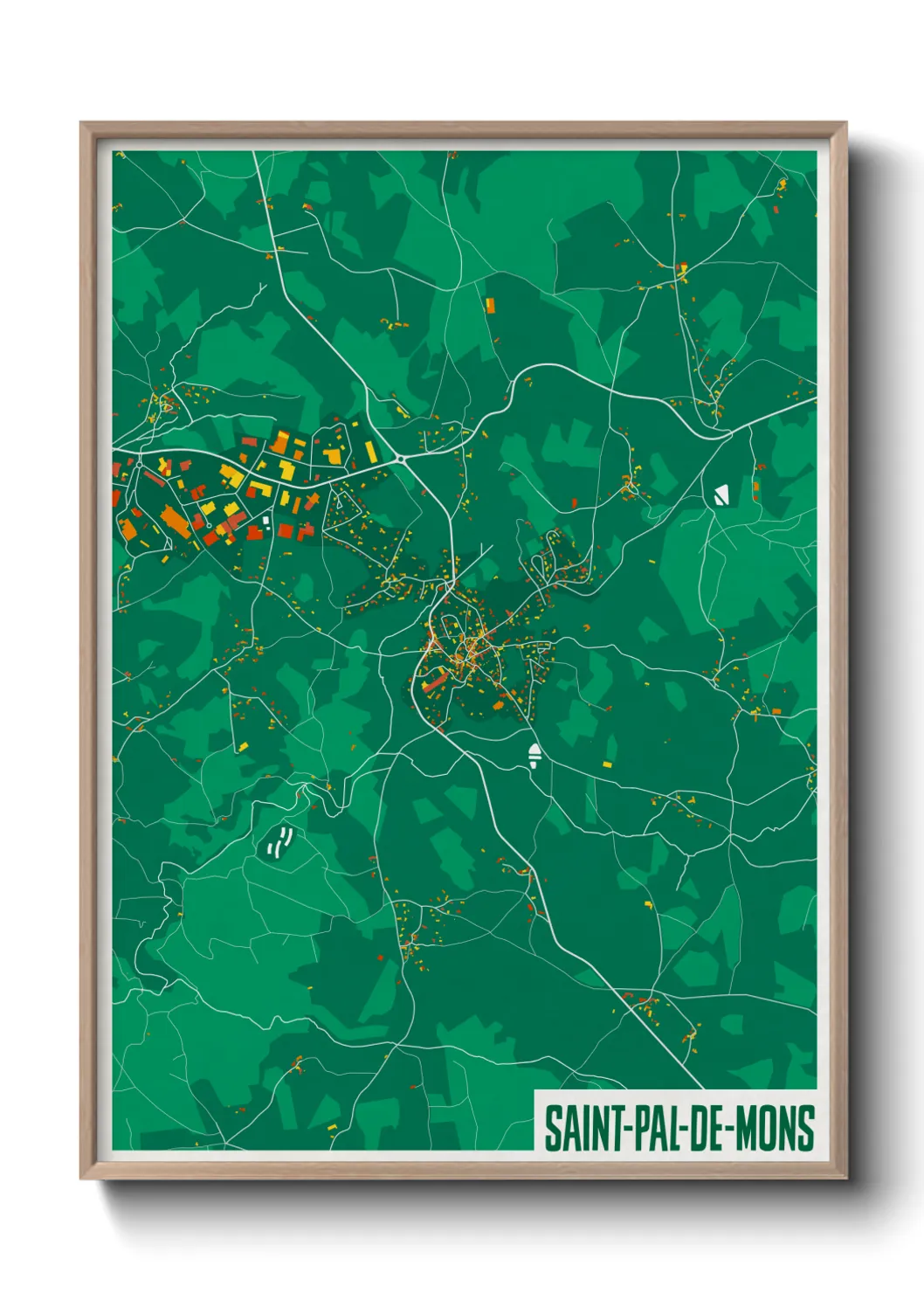 Une affiche de carte sur Saint-Pal-de-Mons