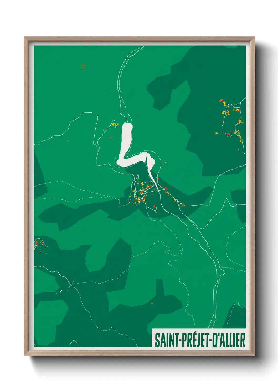 Une affiche de carte sur Saint-Préjet-d'Allier