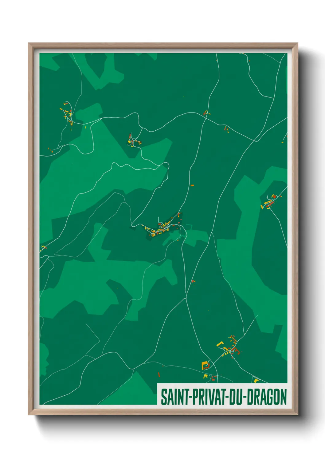 Une affiche de carte sur Saint-Privat-du-Dragon