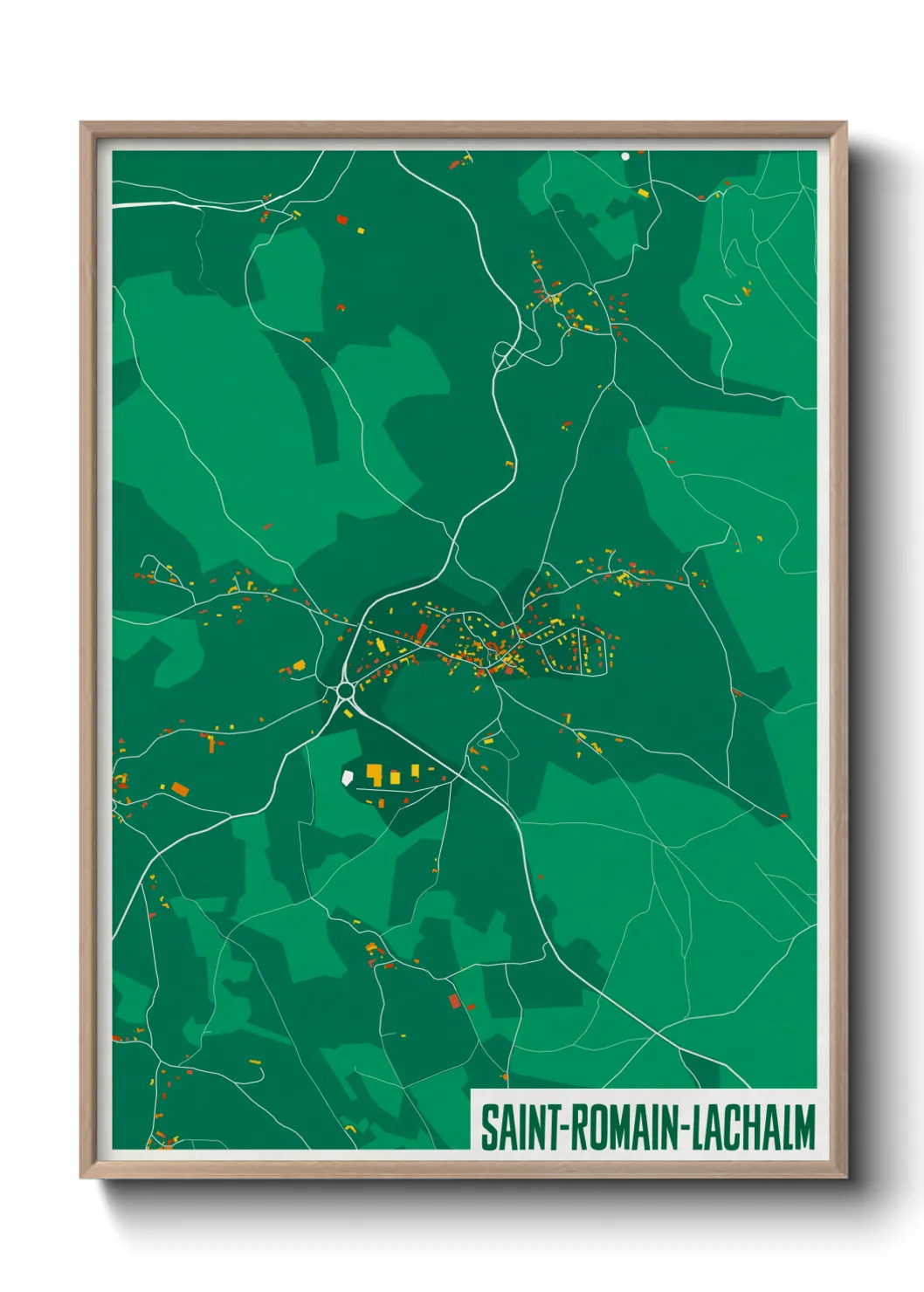 Une affiche de carte sur Saint-Romain-Lachalm